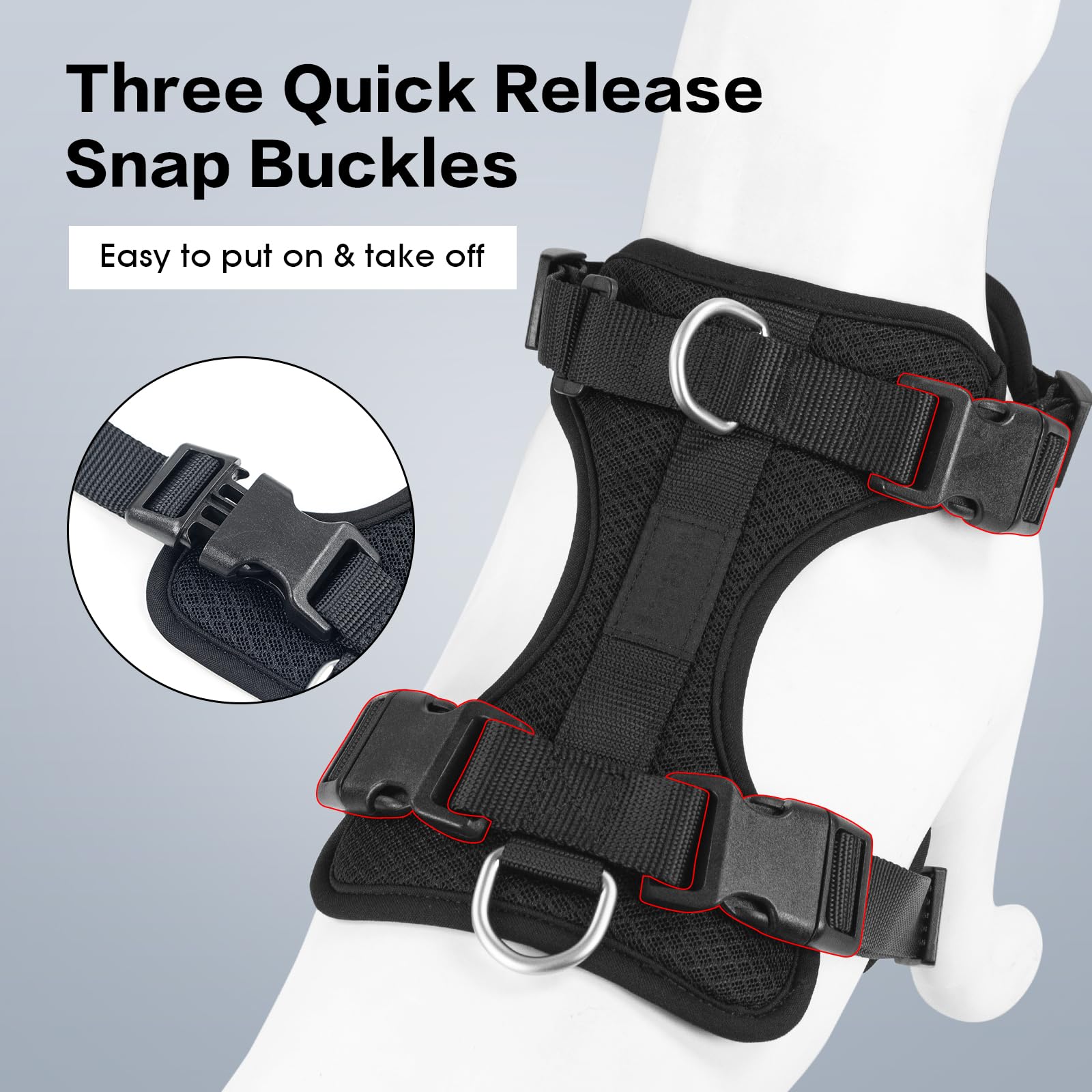 Arnés Wisedog con clip dorsal para paseos relajados y jogging.