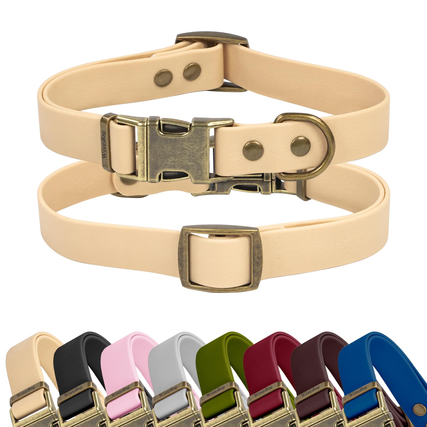 Wisedog collar de goma impermeable para perros medianos, perfecto para paseos húmedos