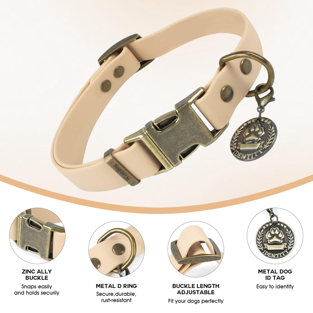 Wisedog collar con hebilla bronce antigua para mayor seguridad