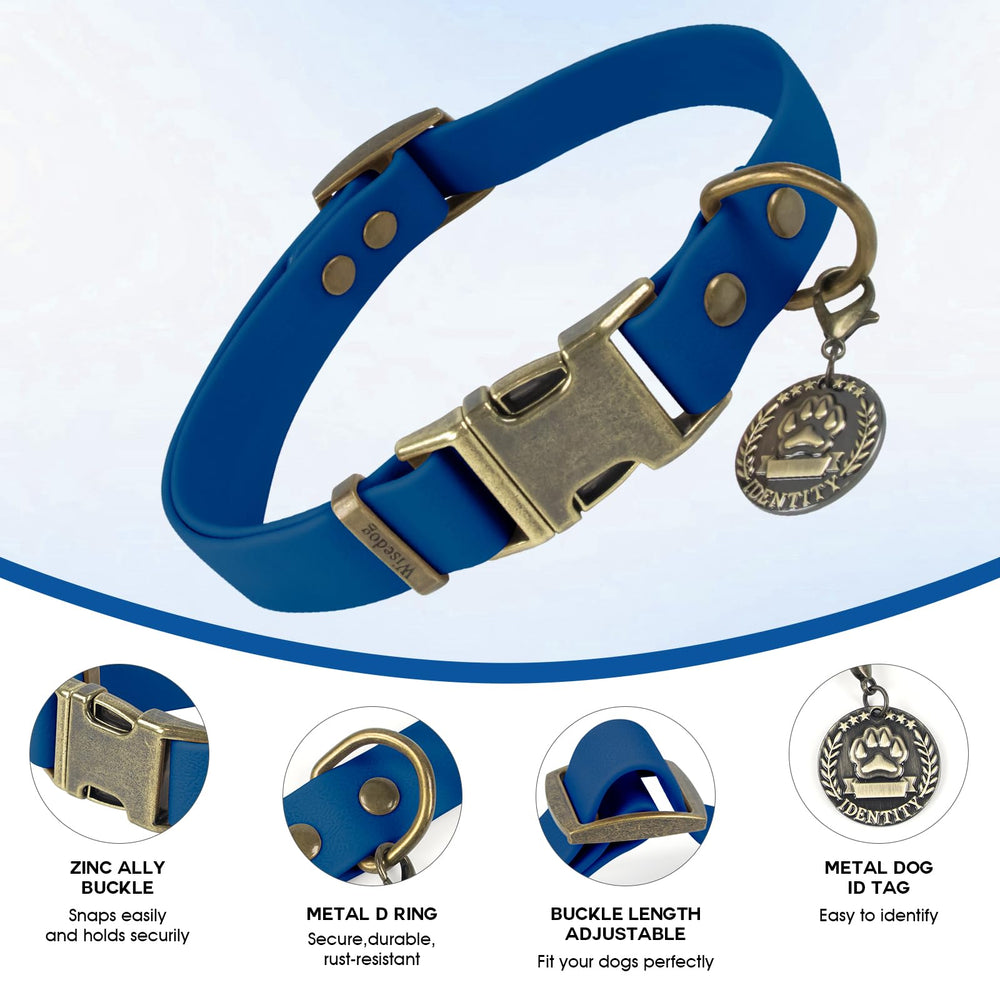 Hebilla de liberación rápida de Wisedog en collar impermeable, fácil de colocar durante emergencias.
