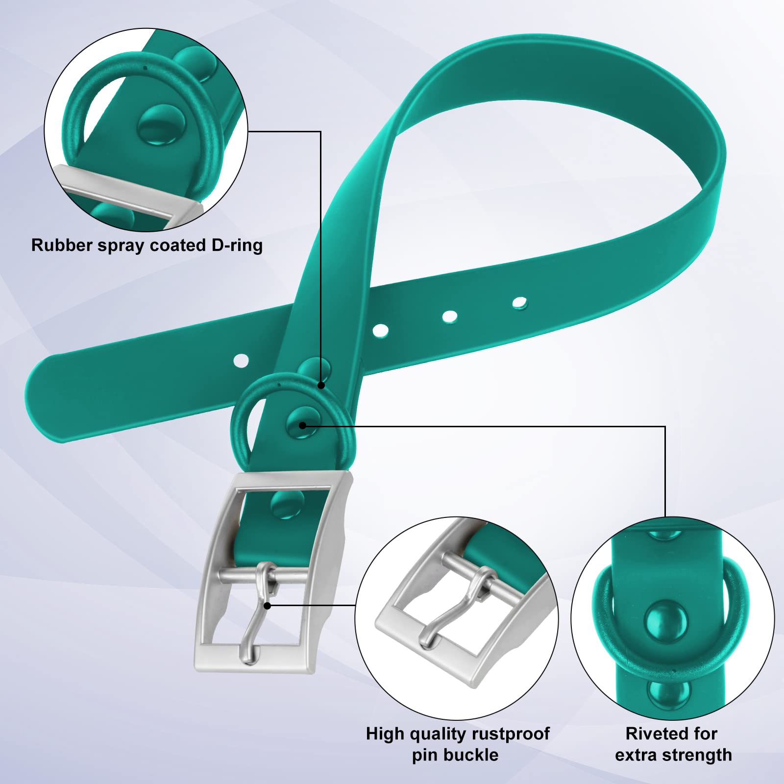 Collar Wisedog impermeable azul, color vibrante para días soleados o lluviosos
