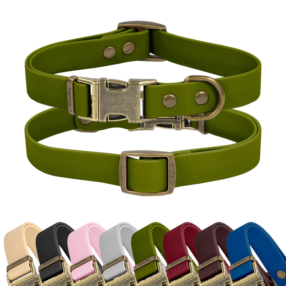 Wisedog collar impermeable verde con cierre rápido para paseos secos