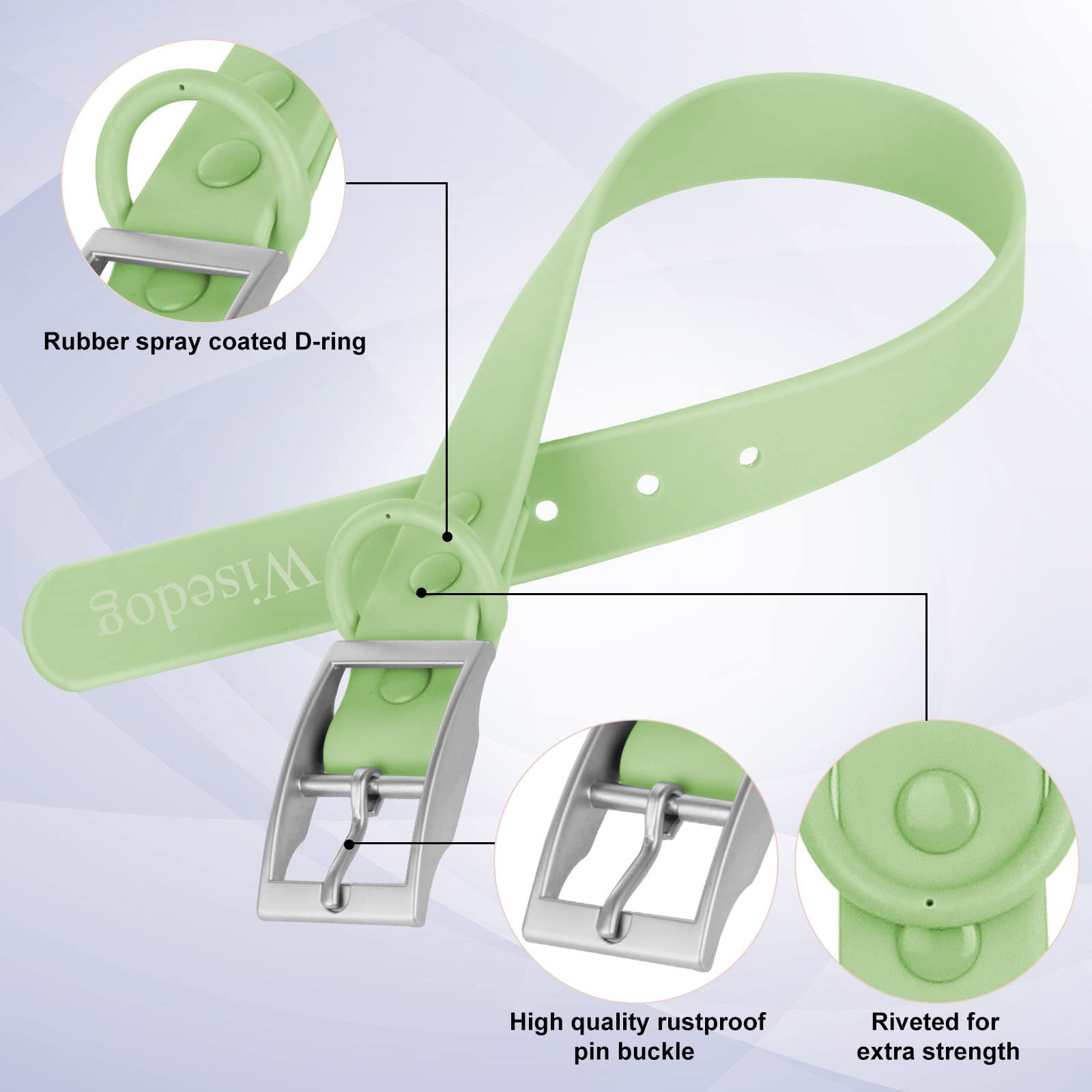 Collar Wisedog fácil de limpiar tras aventuras al aire libre.