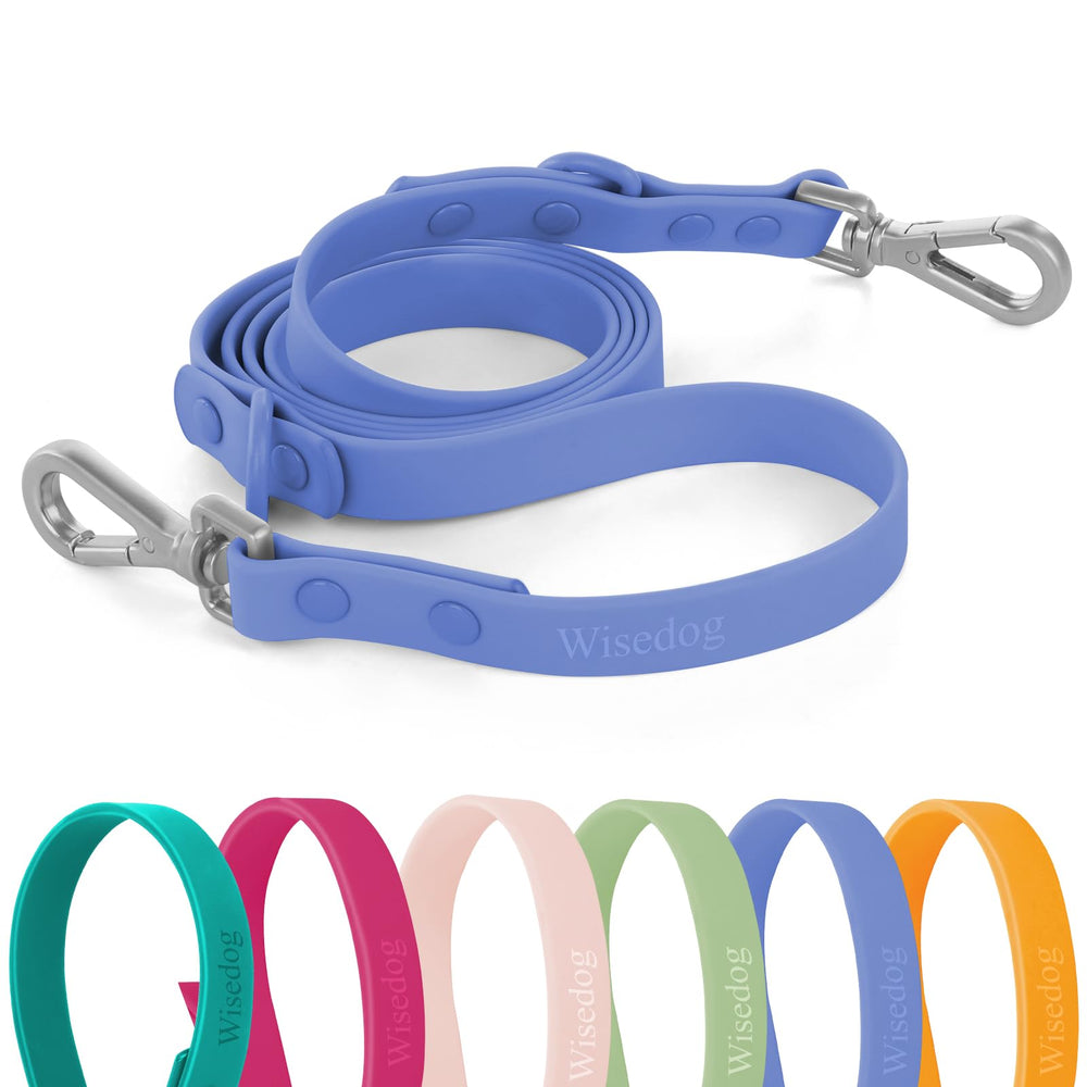 Wisedog correa impermeable con dos mosquetones para paseos seguros.