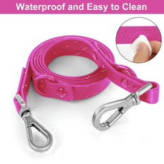 Wisedog correa impermeable rosa violeta con dos ganchos giratorios para mayor seguridad