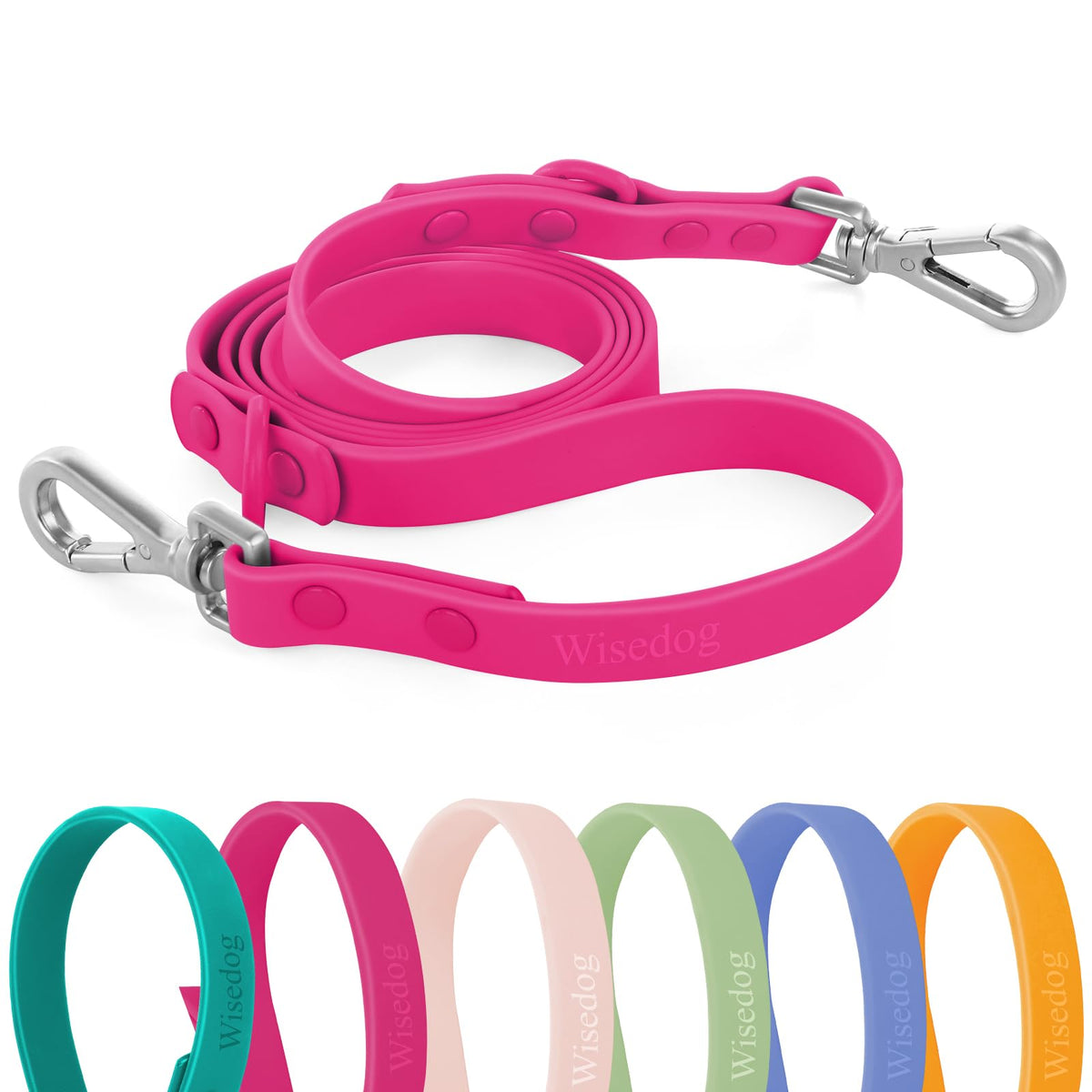 Wisedog correa impermeable rosa violeta en uso general para paseos cómodos
