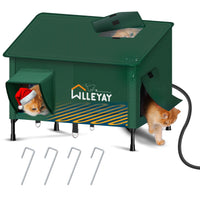 WLLEYAY casa-gato-exterior-grande-calefaccion, refugio cálido para gatos al aire libre