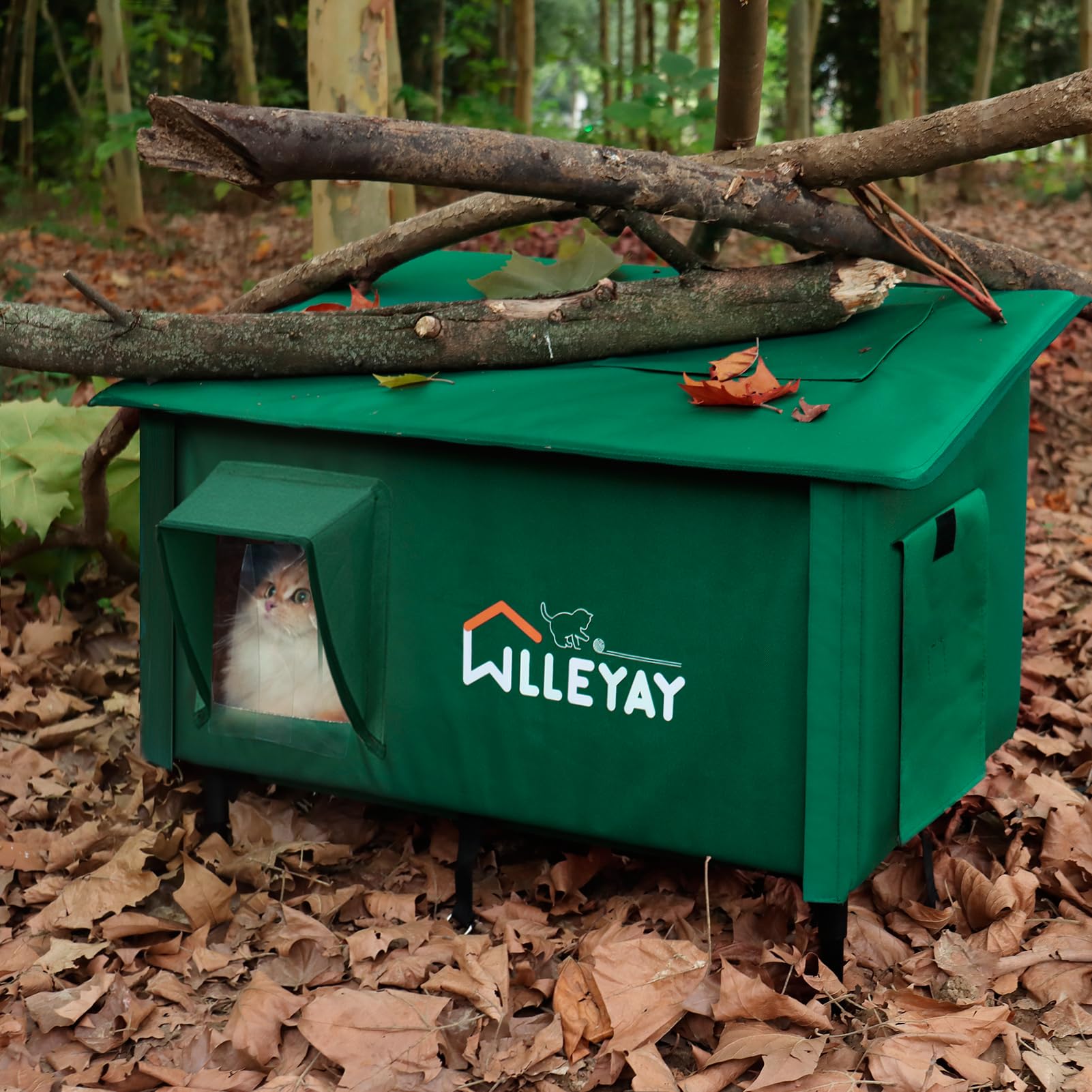 WLLEYAY cobijo-gato-resistencia-oxford, materiales duraderos para exterior