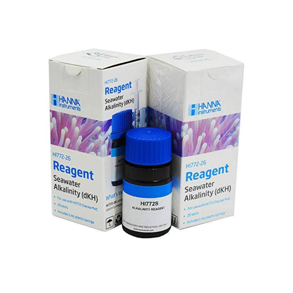 Reagentes HI772-26 de WLR, 2-pack, fáciles de usar para alcalinidad marina.