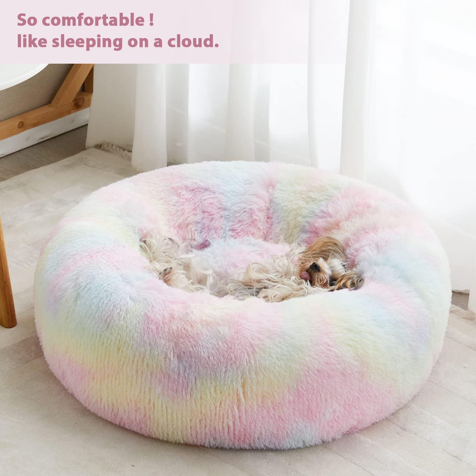 WNPETHOME bordes elevados en cama para perro, apoyo suave para dormir