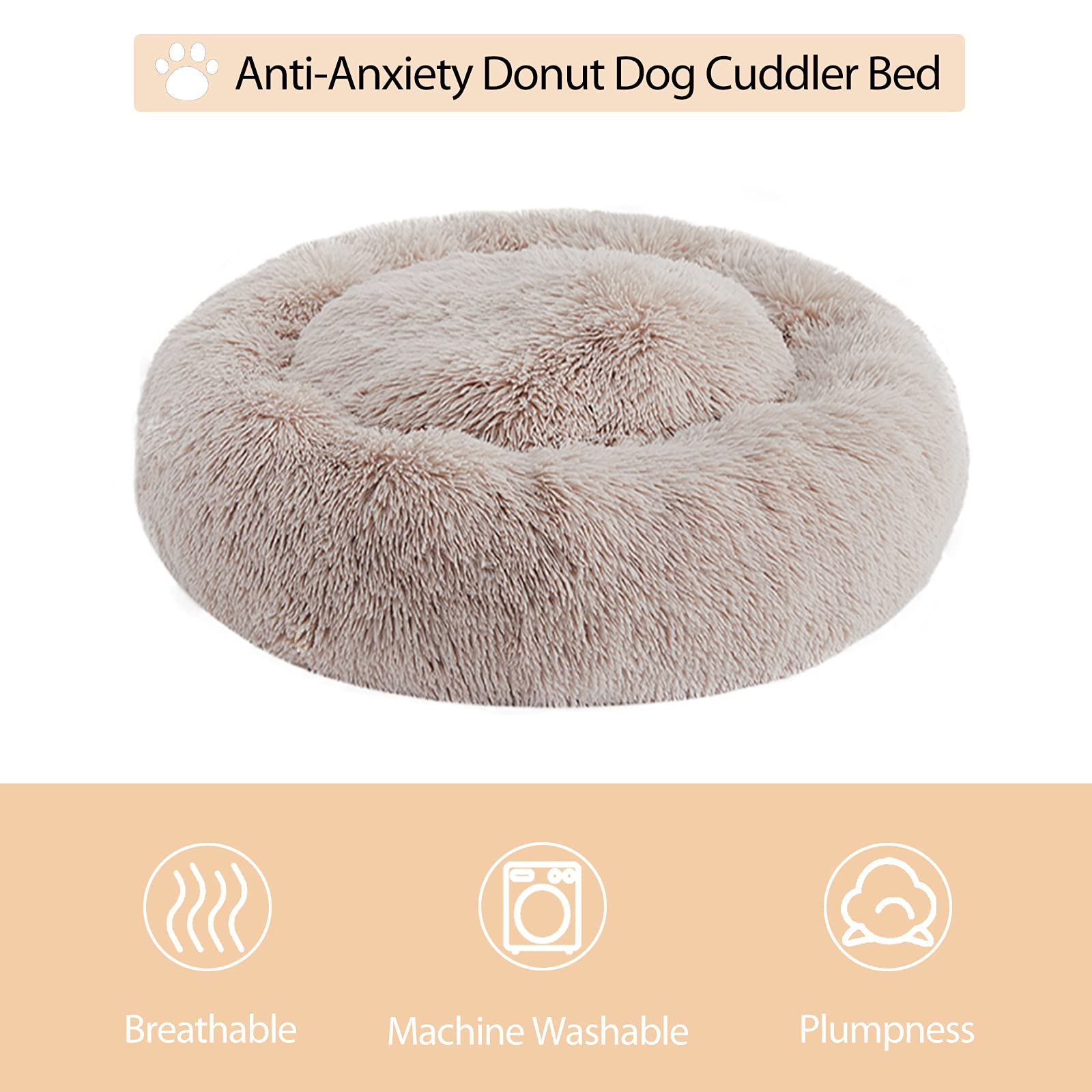 Cama dona WNPETHOME con bordes elevados para apoyo nocturno.