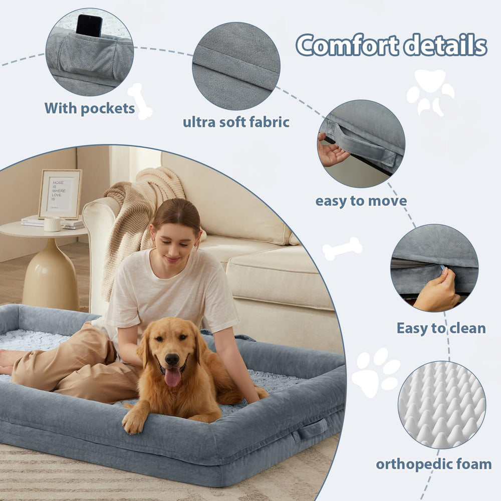 WNPETHOME colchon espuma tipo huevo ofrece soporte suave para articulaciones.