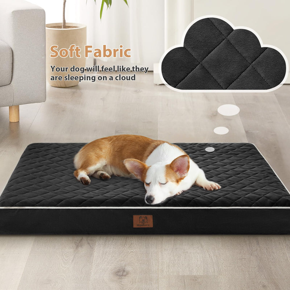 Cama WNPETHOME con funda lavable y cremallera en L para limpieza fácil.
