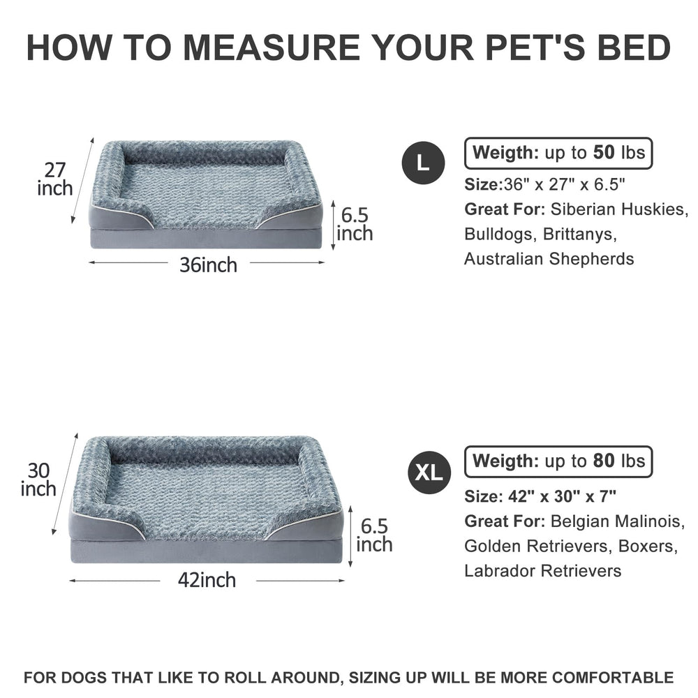Espuma de alta densidad en la cama WNPETHOME para perros grandes