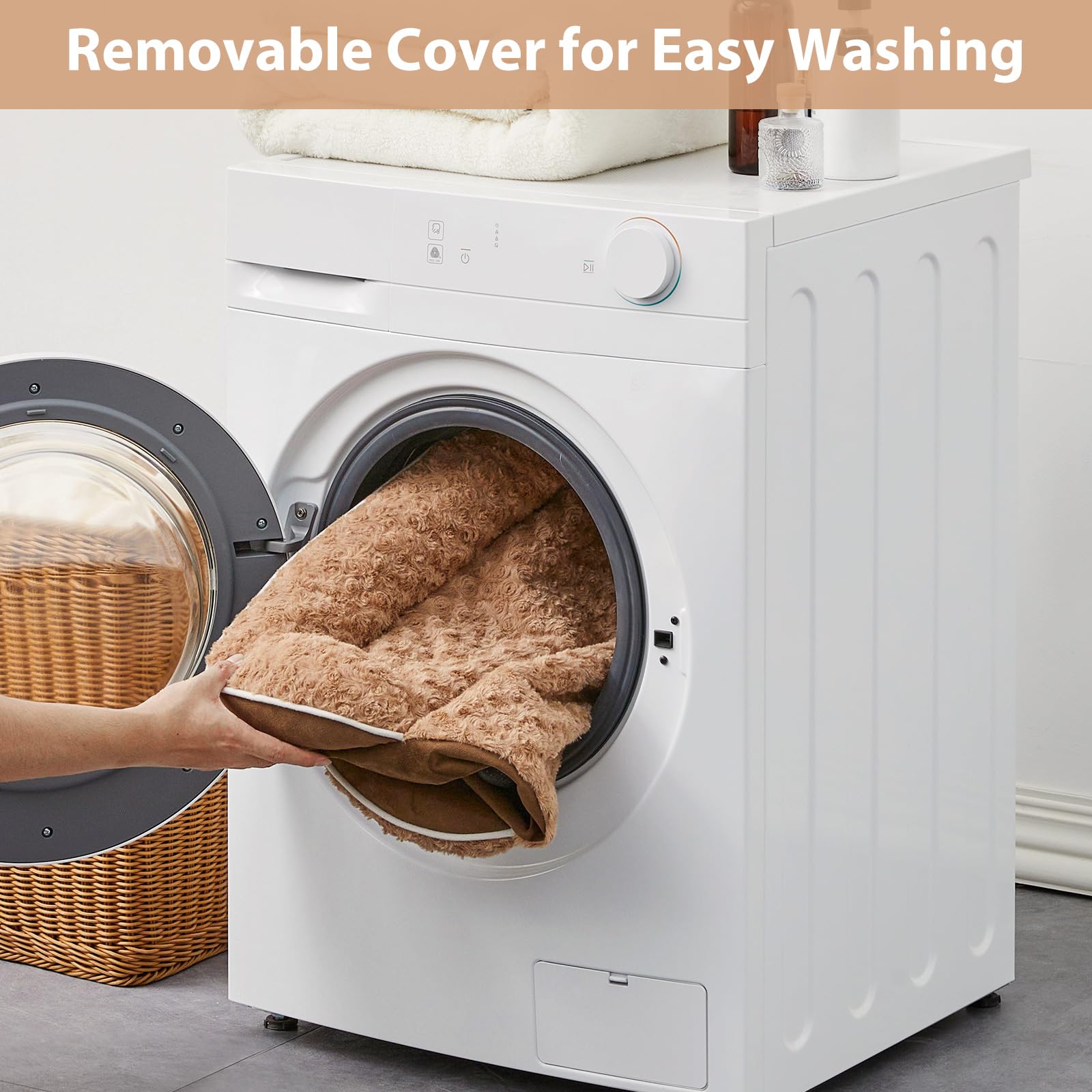 Funda desmontable lavable de WNPETHOME facilita limpieza rápida.