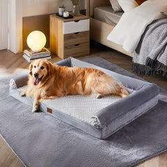 WNPETHOME cama grande con zonas acolchadas que sostienen cuello y cabeza.