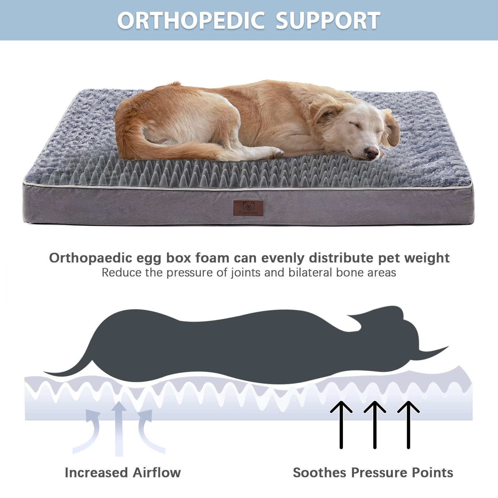 Cama ortopédica WNPETHOME con capa impermeable para mantener la cama seca