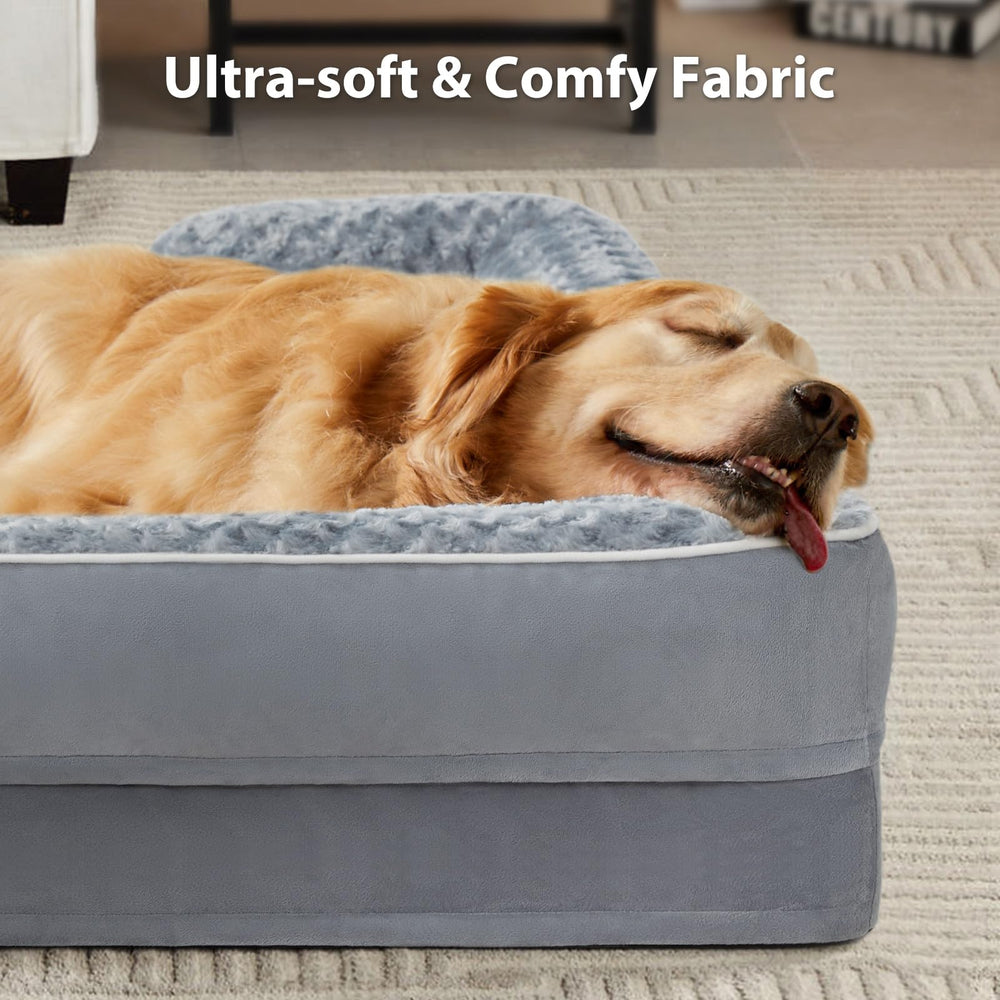 Cama WNPETHOME con respaldo lateral de 3,5 pulgadas brinda soporte de cuello y cabeza.
