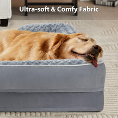 Cama WNPETHOME con respaldo lateral de 3,5 pulgadas brinda soporte de cuello y cabeza.