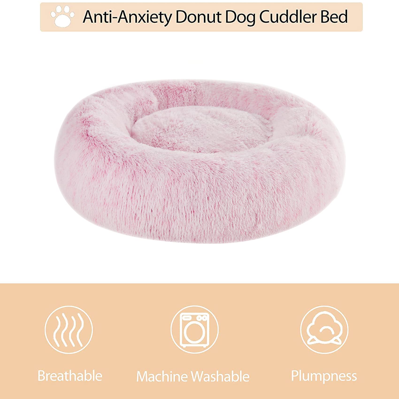 Cama WNPETHOME revestimiento-peluche-largo envuelve al perro con suavidad para un sueño reconfortante.