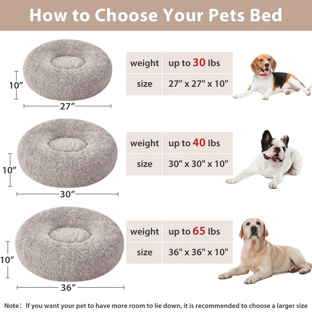 Cama rosquilla WNPETHOME en uso, perro descansando plácidamente.
