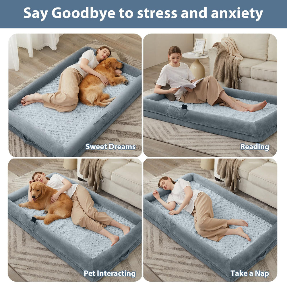 Cama WNPETHOME 71x46 pulgadas, ideal para perros grandes.