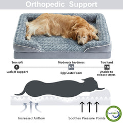 Cama WNPETHOME para perros de tamaño gigante 54x36x7 ofrece espacio y estabilidad.