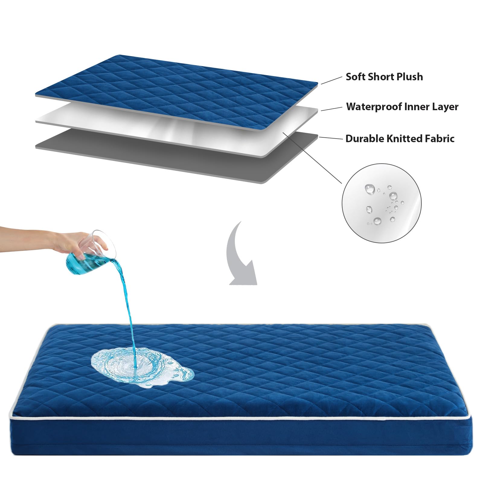 Diseño acolchado cuádruple de la cama WNPETHOME XL para descanso cómodo