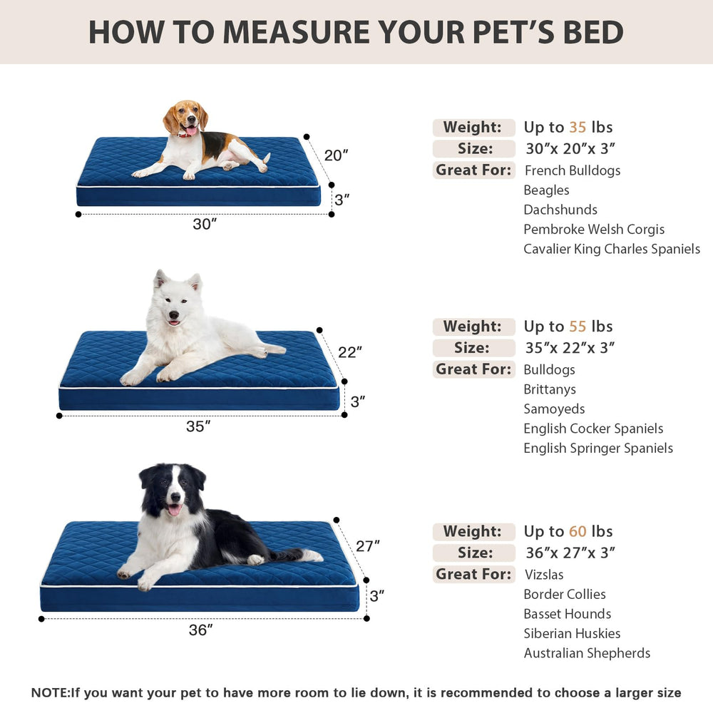 Dimensiones 36x27x3 pulgadas de la cama WNPETHOME XL para perros grandes