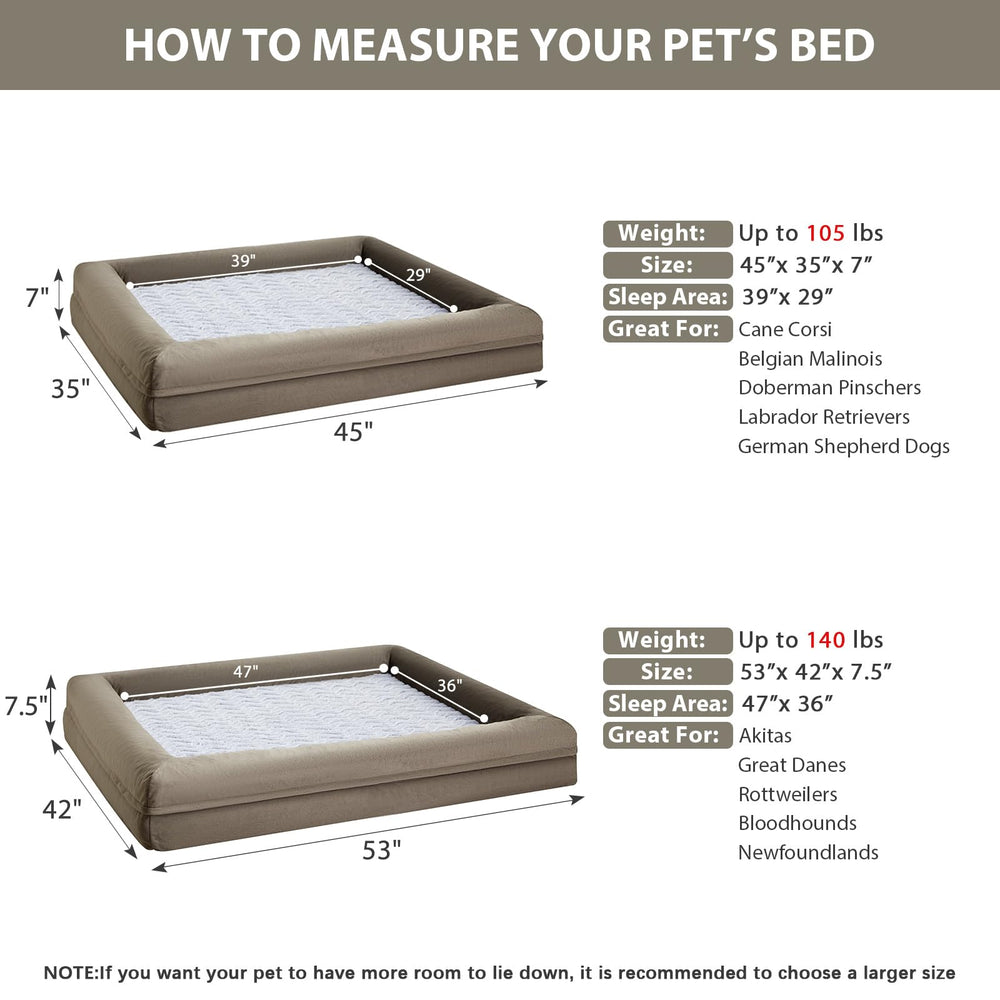 Bordes acolchados de la cama WNPETHOME XXL para mayor seguridad.