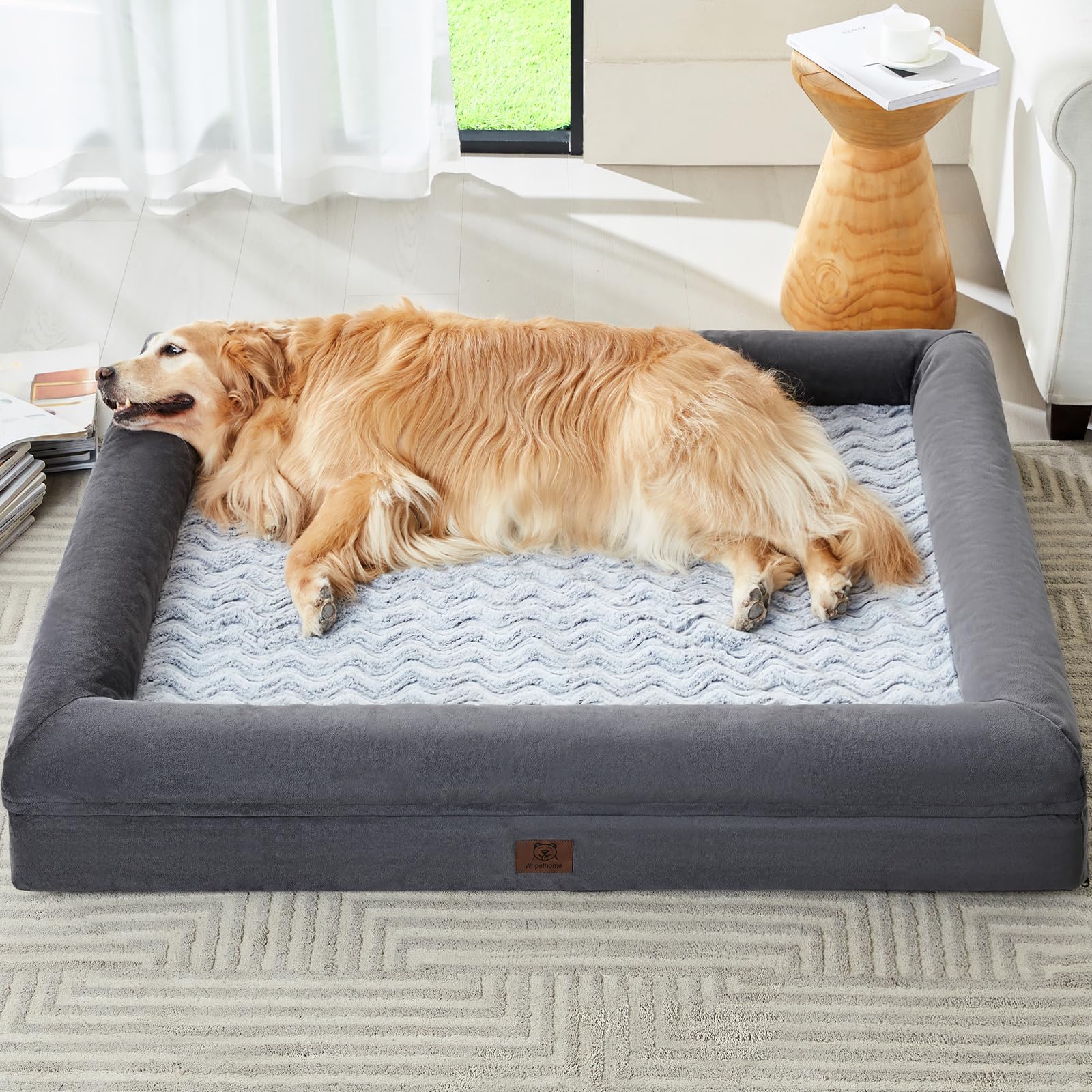 Cama WNPETHOME XL con funda de felpa lavable para mayor comodidad