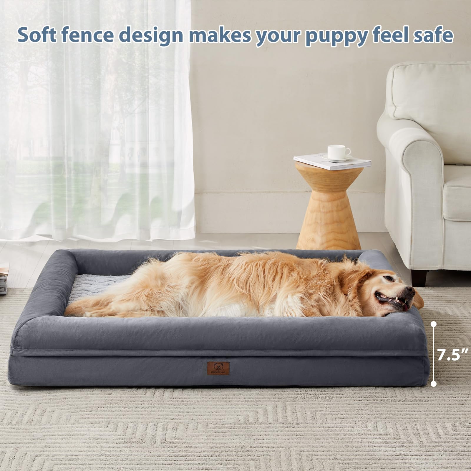 Funda desmontable con cierre resistente de WNPETHOME XXXL, limpieza fácil.