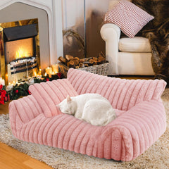 Cama de gato rosa de Wn's Day, suave y cálida para descansos.