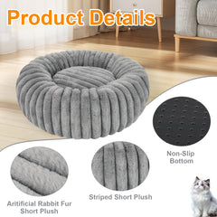 Cama Wn's Day felpa gris tacto suave para mascotas