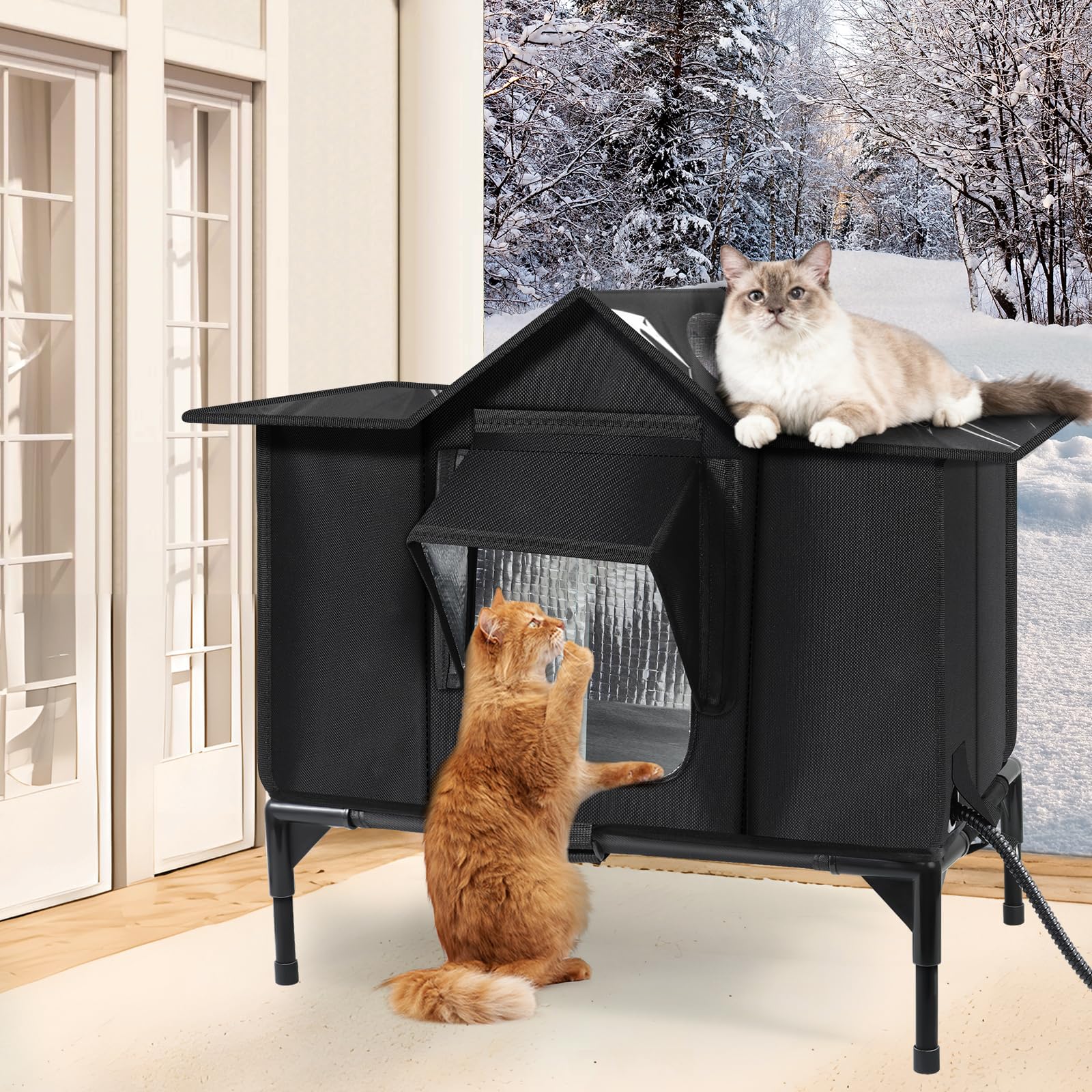 Wn's Day, casa-gato-exterior-tamano-pequeno, ideal para 1–2 gatos.