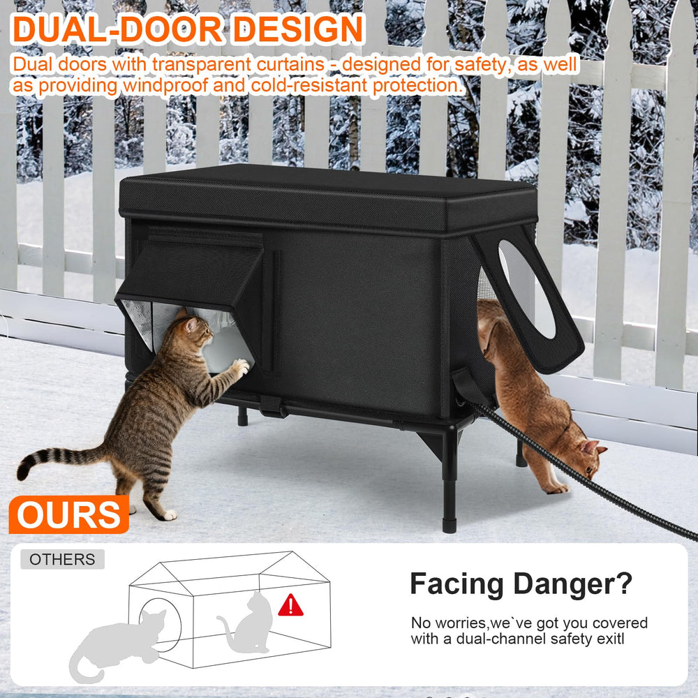 Casa gato impermeable Oxford de Wn's Day para exteriores secos