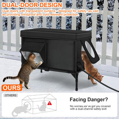 Casa gato impermeable Oxford de Wn's Day para exteriores secos
