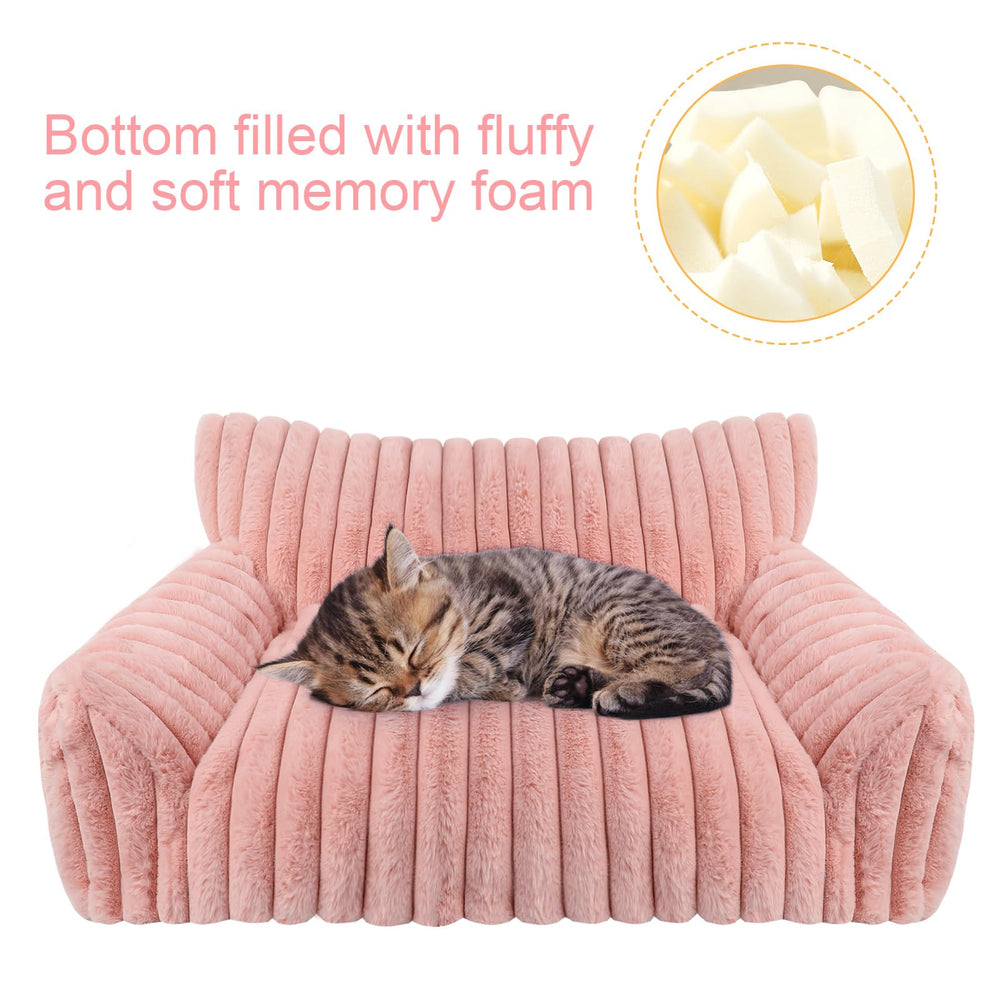 Cobertura de felpa de pana rosa para cama de gato Wn's Day.