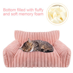 Cobertura de felpa de pana rosa para cama de gato Wn's Day.
