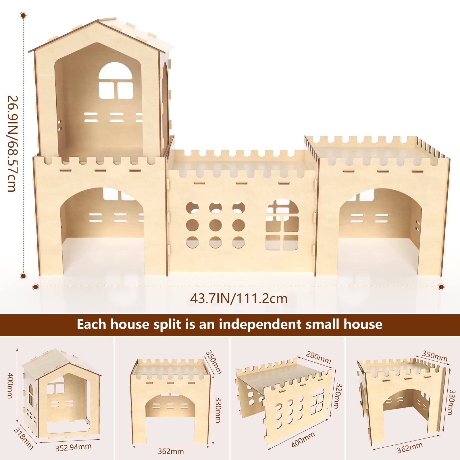 Woiworco castillo de 4 casas conectadas, estructura modular para túneles