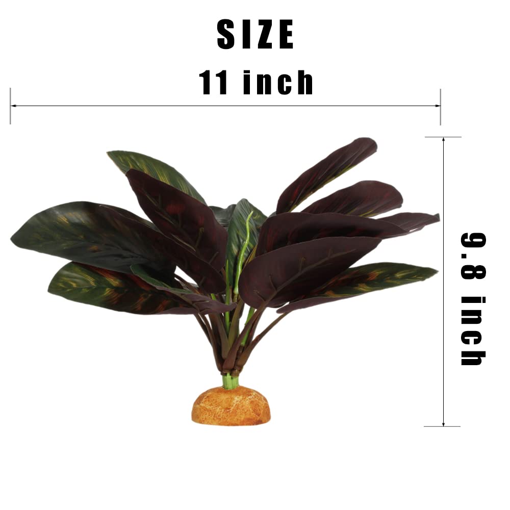 WOLEDOE Planta decorativa pavo real falsas en tonos verdes para terrario