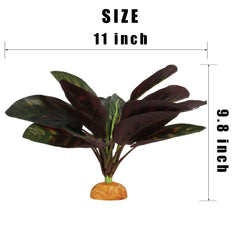 WOLEDOE Planta decorativa pavo real falsas en tonos verdes para terrario