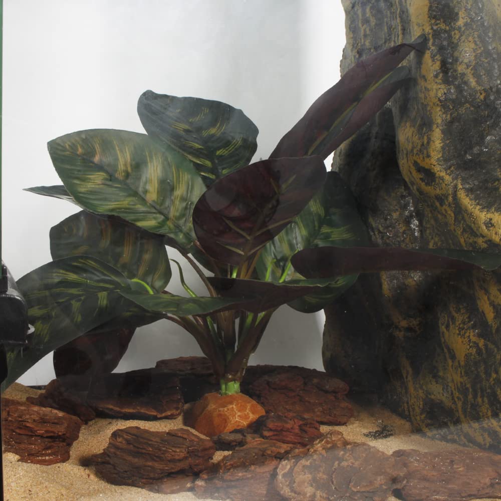 WOLEDOE Ambiente de terrario mejorado con decoración de plantas