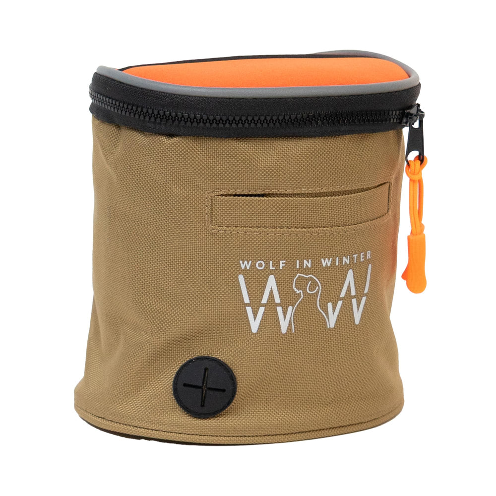 Wolf in Winter training-gear loop keeps clicker and keys within reach.