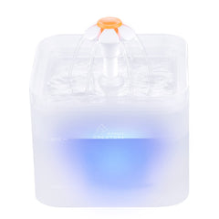 Wonder Creature fuente agua gatos LED: visualiza el nivel y mantiene hidratación.