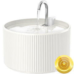 Fuente Wonder Creature de cerámica 2.2L para gatos, hidratación continua en casa.