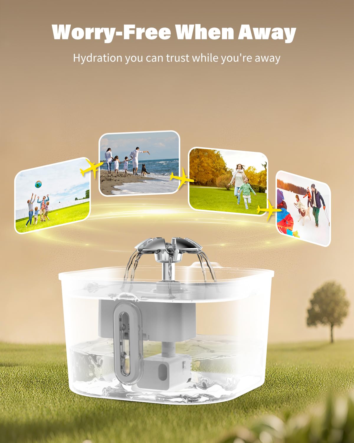 Wonder Creature fuente con filtración de 4 etapas para agua más limpia.