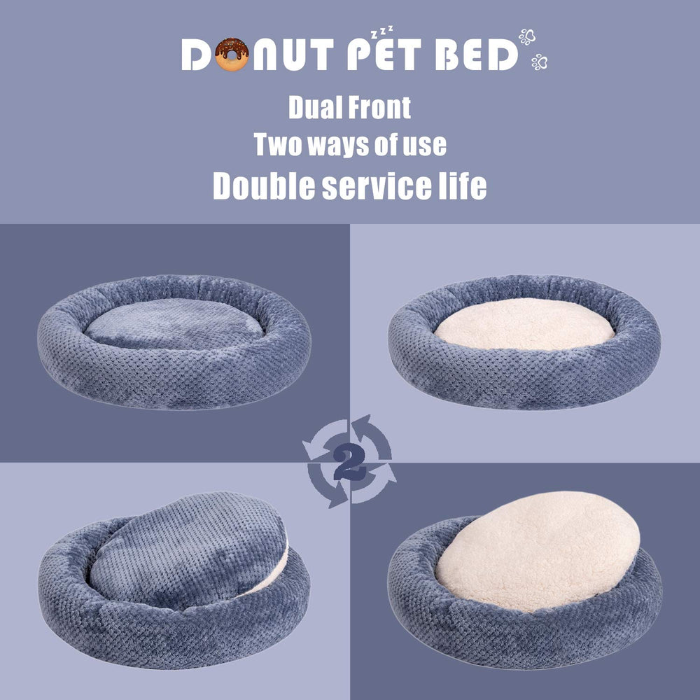 Wonder Miracle cama mascota azul humo, ideal para un descanso cómodo en casa