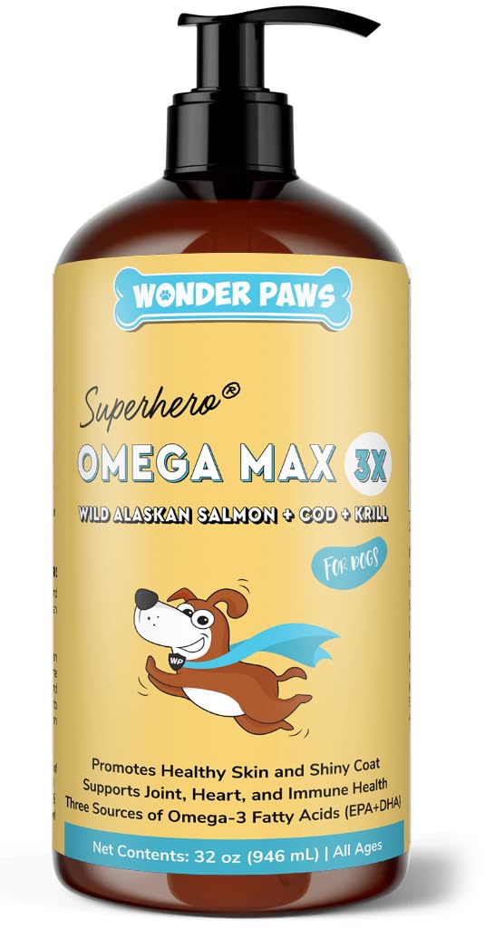 Wonder Paws aceite de pescado para perros en bote facilita la administración diaria