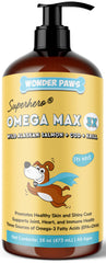 Wonder Paws aceite de pescado para perros, bote, ayuda al pelaje saludable
